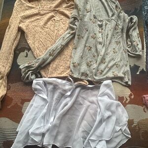 Floral and Lace Blouse Set